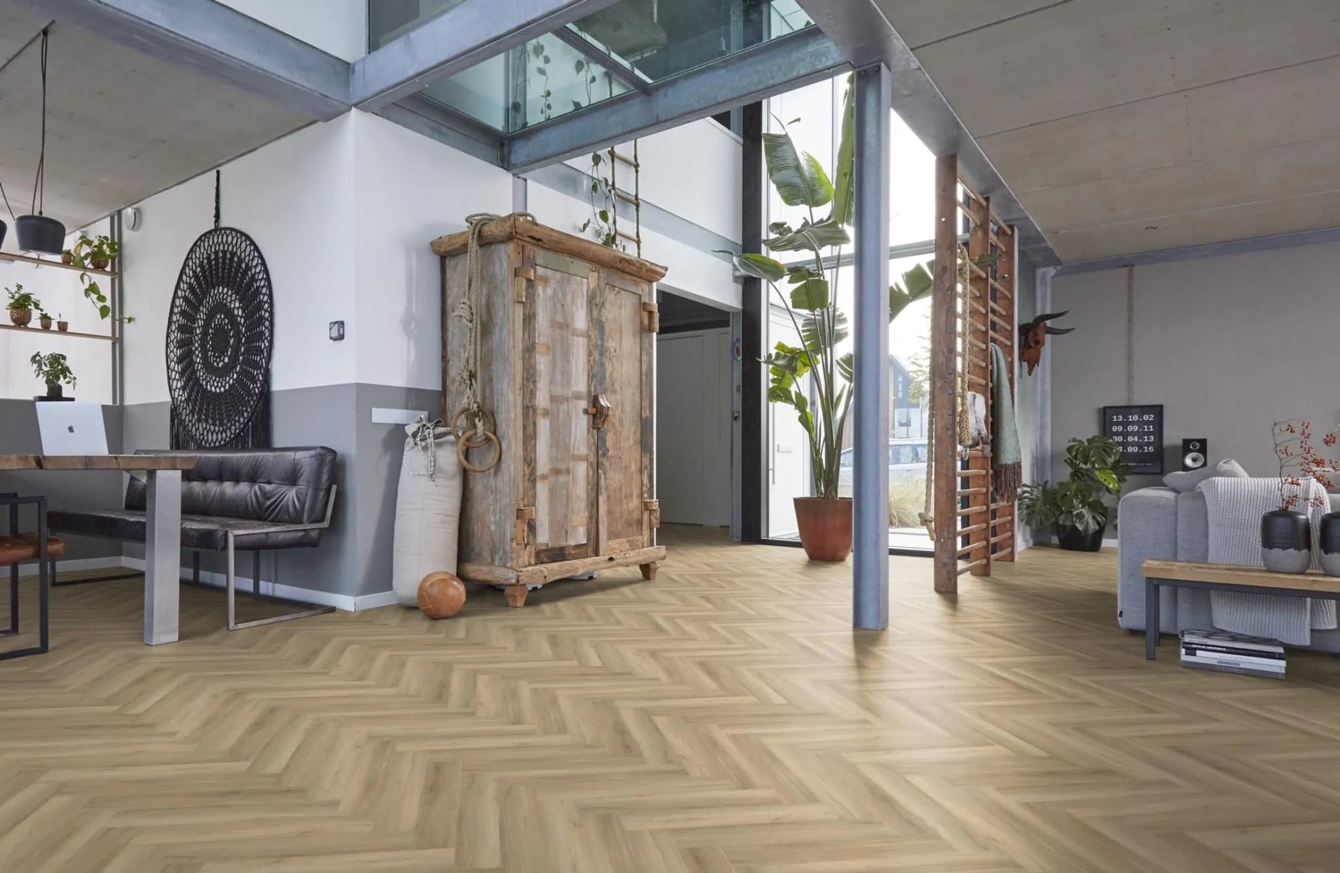 Floorlife Visgraat Click PVC YUP Herringbone Paddington Beige 3504 - Solza.nl