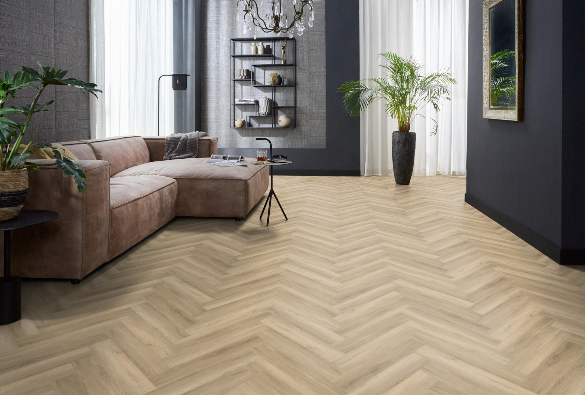 Floorlife Visgraat Click PVC YUP Herringbone Paddington Beige 3504 SRC - Solza.nl