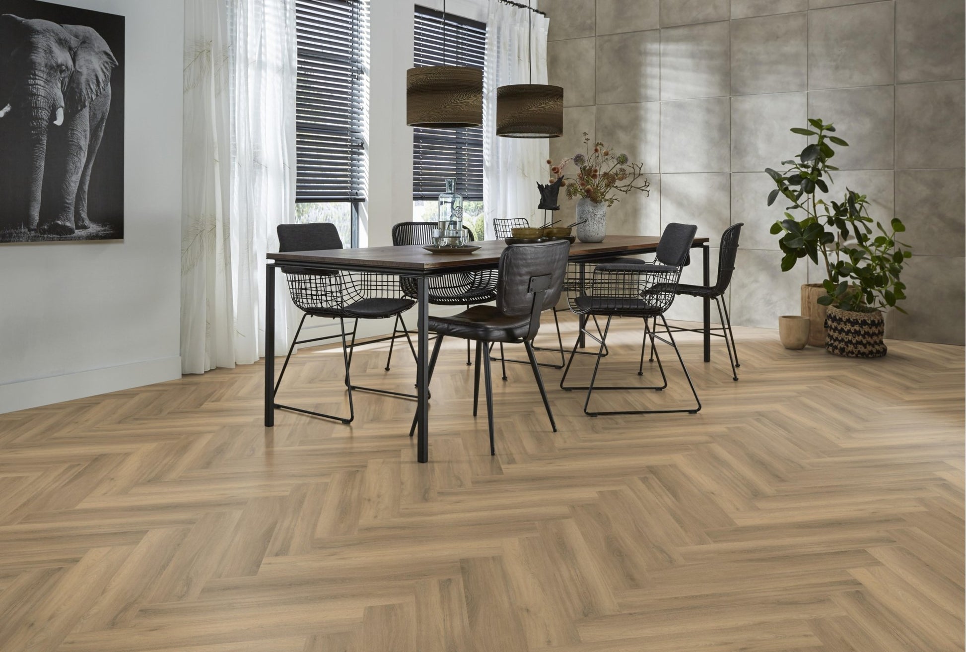 Floorlife Visgraat Click PVC YUP Herringbone Paddington Natural 3503 SRC - Solza.nl