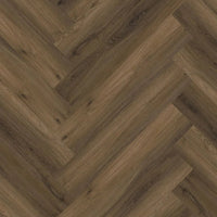 Floorlife Visgraat Click PVC YUP Herringbone Paddington Warm Brown 3501 - Solza.nl