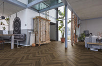 Floorlife Visgraat Click PVC YUP Herringbone Paddington Warm Brown 3501 SRC - Solza.nl