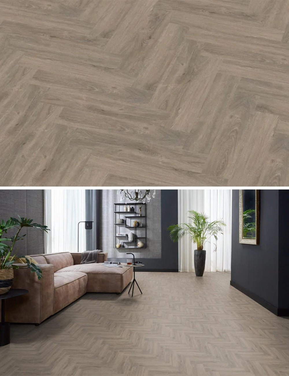 Floorlife Visgraat Click PVC YUP Herringbone Parramatta Smoky 2530 SRC - Solza.nl