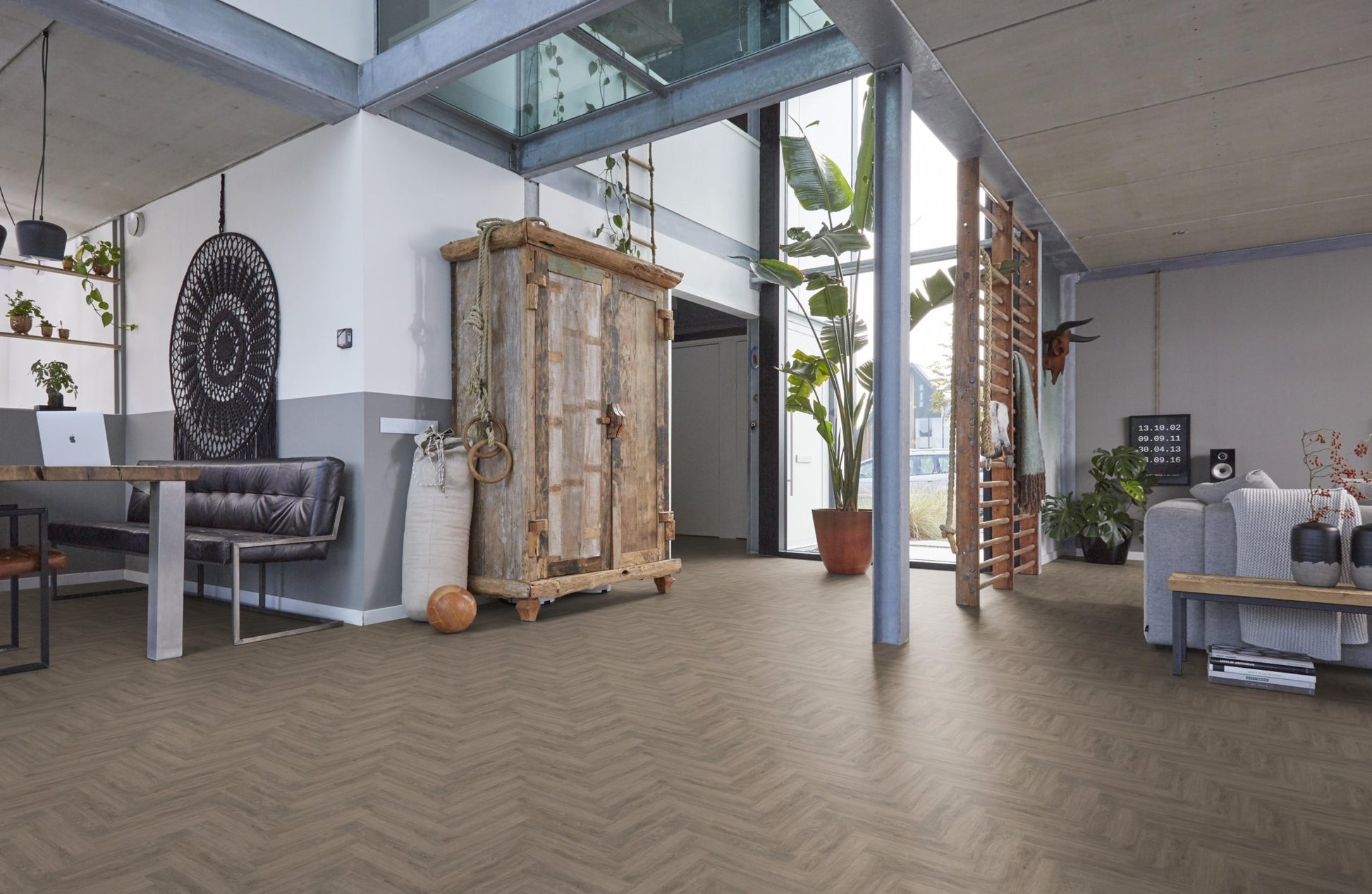 Floorlife Herringbone Click PVC YUP Herringbone Parramatta Smoky 2530 SRC - Solza.fr