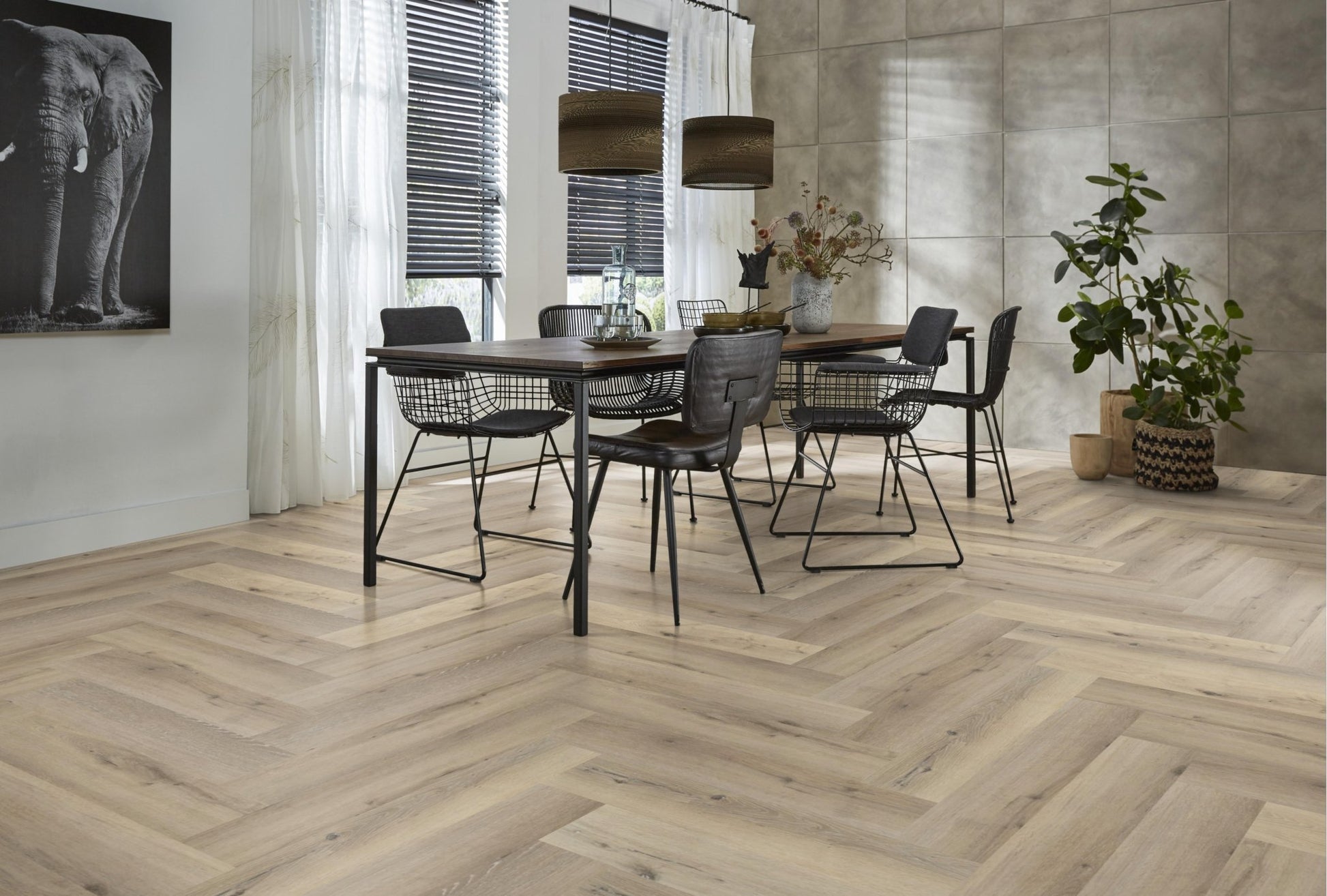 Floorlife Visgraat Click PVC YUP Herringbone Sydney Harbour Light Oak 2511 SRC - Solza.nl