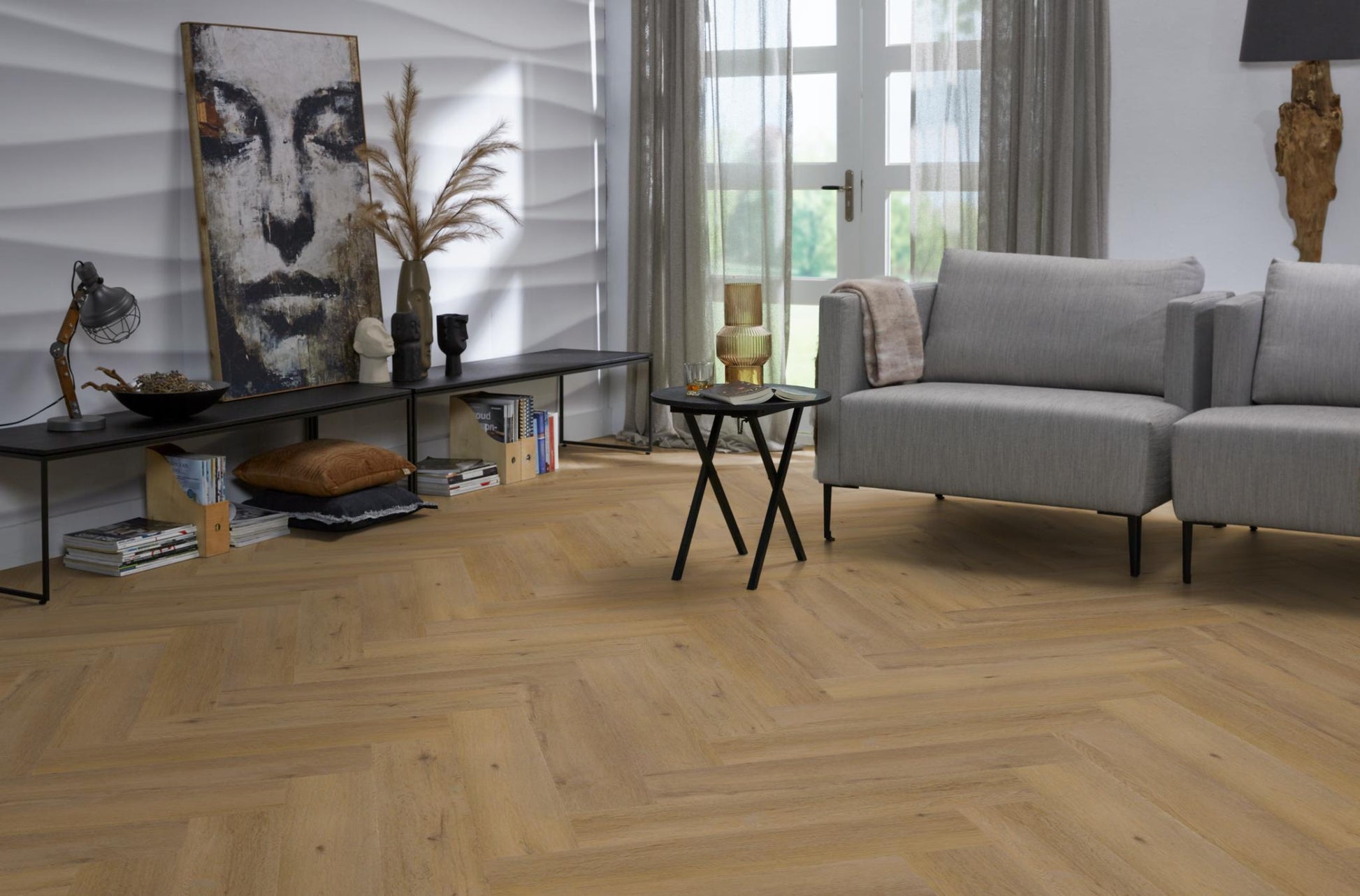 Floorlife Visgraat Click PVC YUP Leyton Herringbone Dark Oak 2823 SRC - Solza.nl