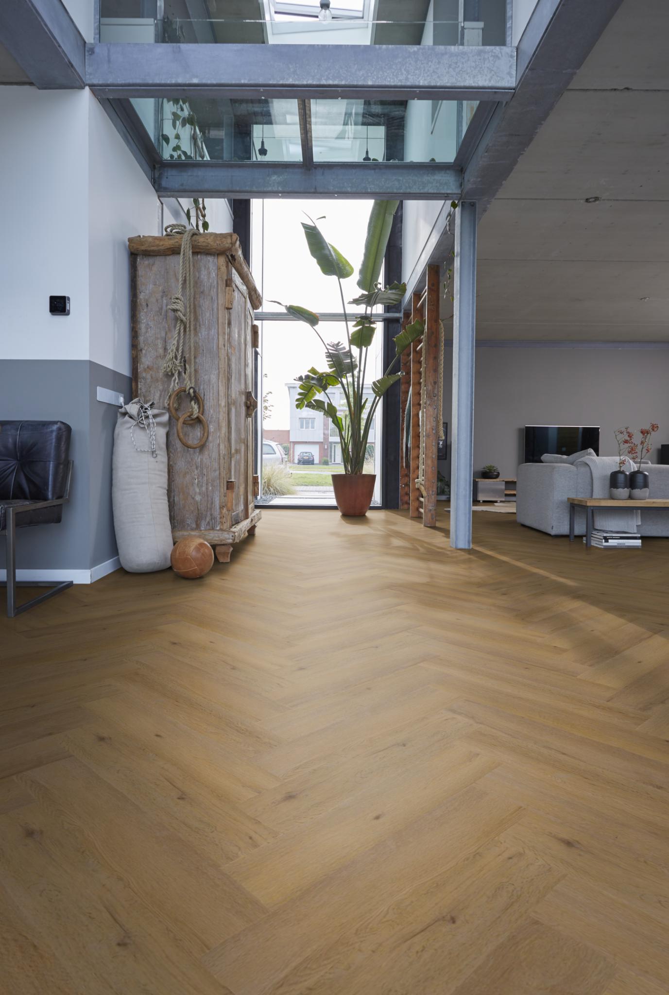 Floorlife Visgraat Click PVC YUP Leyton Herringbone Dark Oak 2823 SRC - Solza.nl