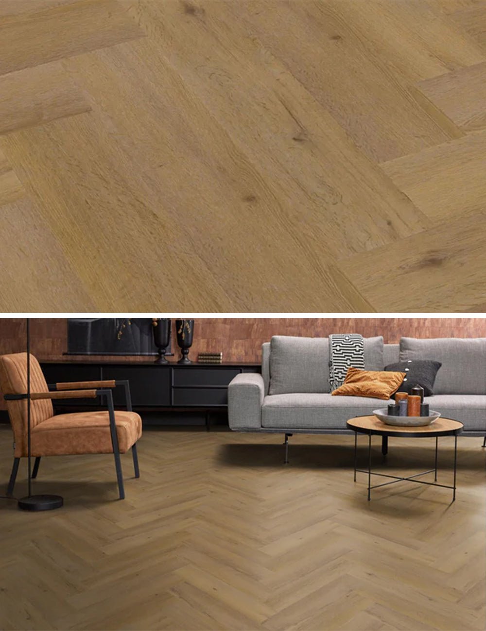 Floorlife Herringbone Click PVC YUP Leyton Herringbone Dark Oak 2823 SRC - Solza.fr