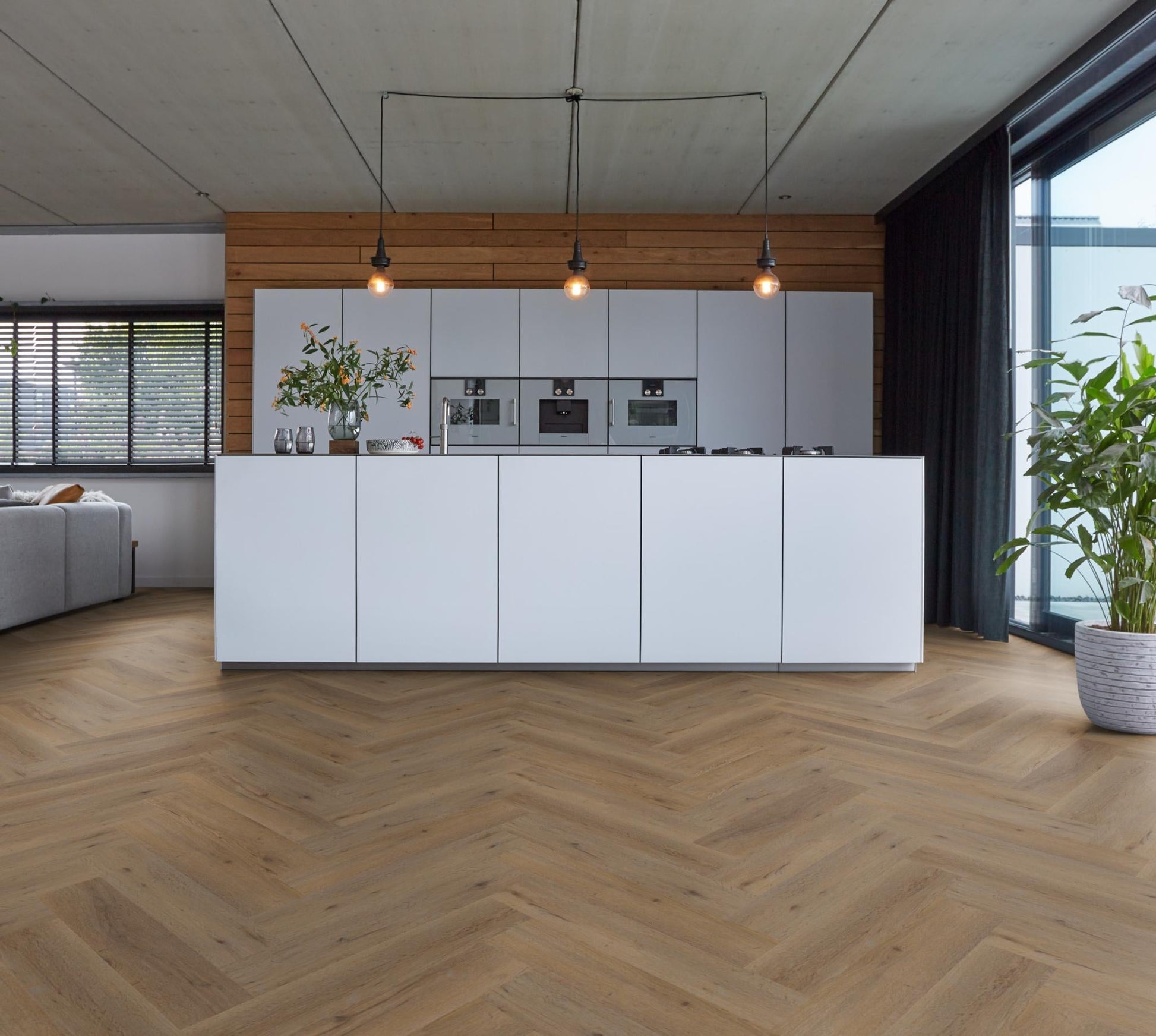 Floorlife Visgraat Click PVC YUP Leyton Herringbone Natural Oak 2822 SRC - Solza.nl