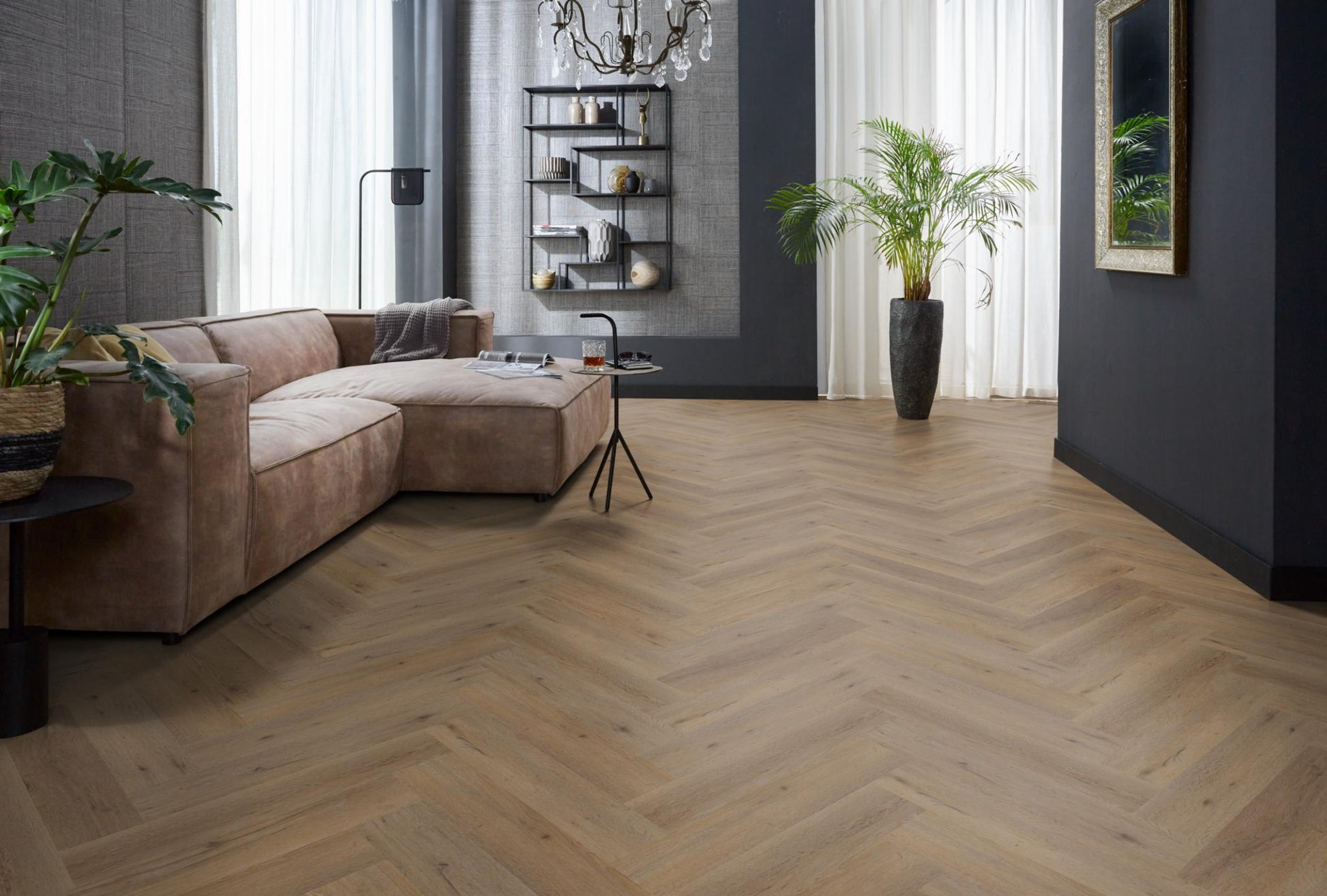 Floorlife Visgraat Click PVC YUP Leyton Herringbone Natural Oak 2822 SRC - Solza.nl