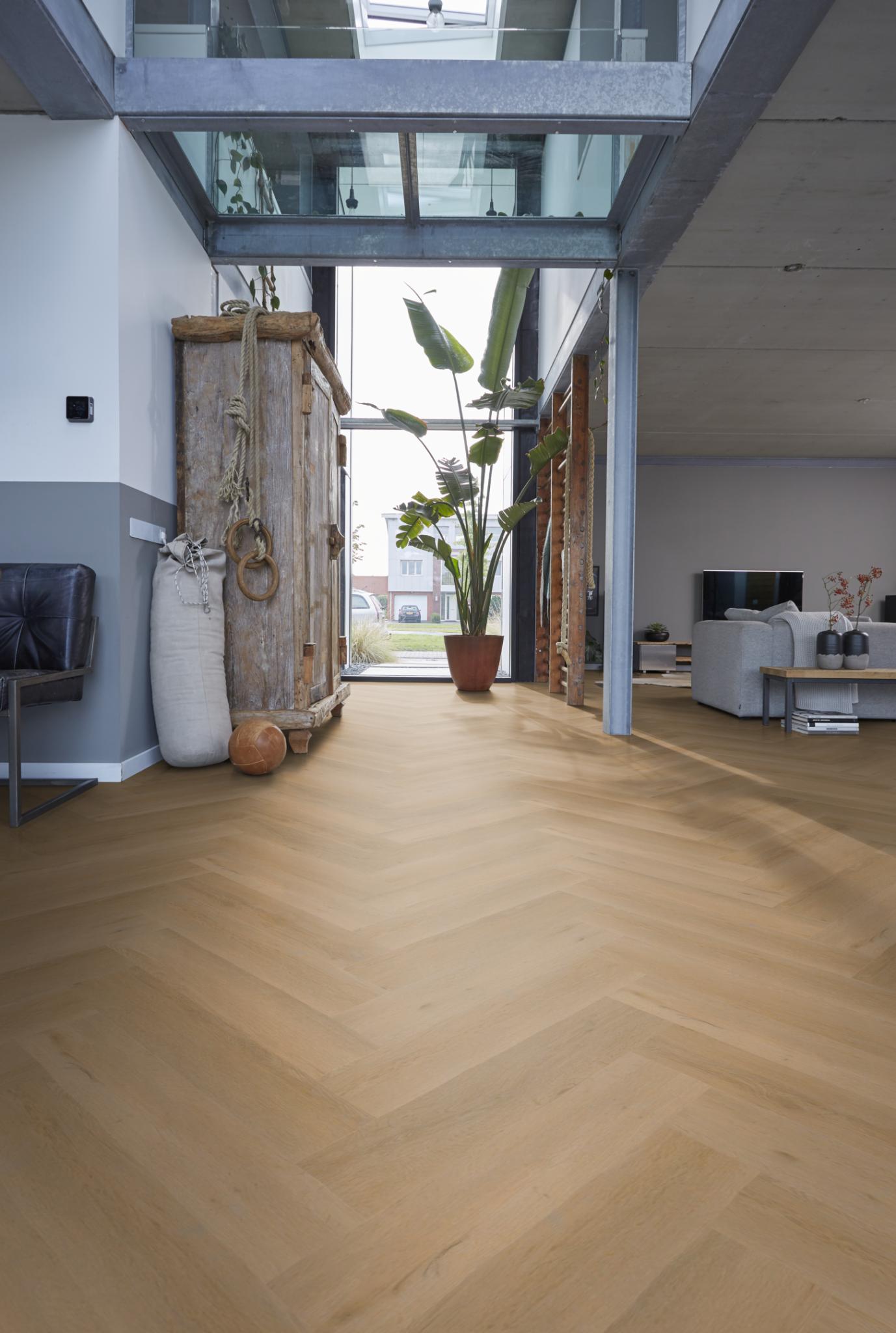 Floorlife Visgraat Click PVC YUP Leyton Herringbone Warm Oak 2825 SRC - Solza.nl