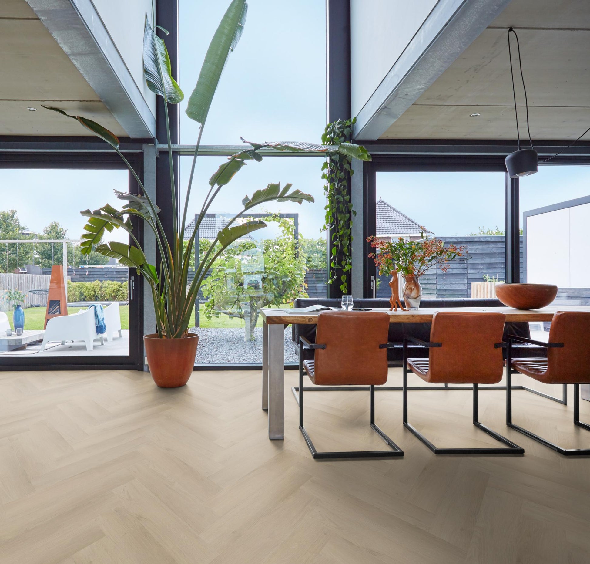 Floorlife Visgraat Click PVC YUP Merton Herringbone Beige 7610 - Solza.nl