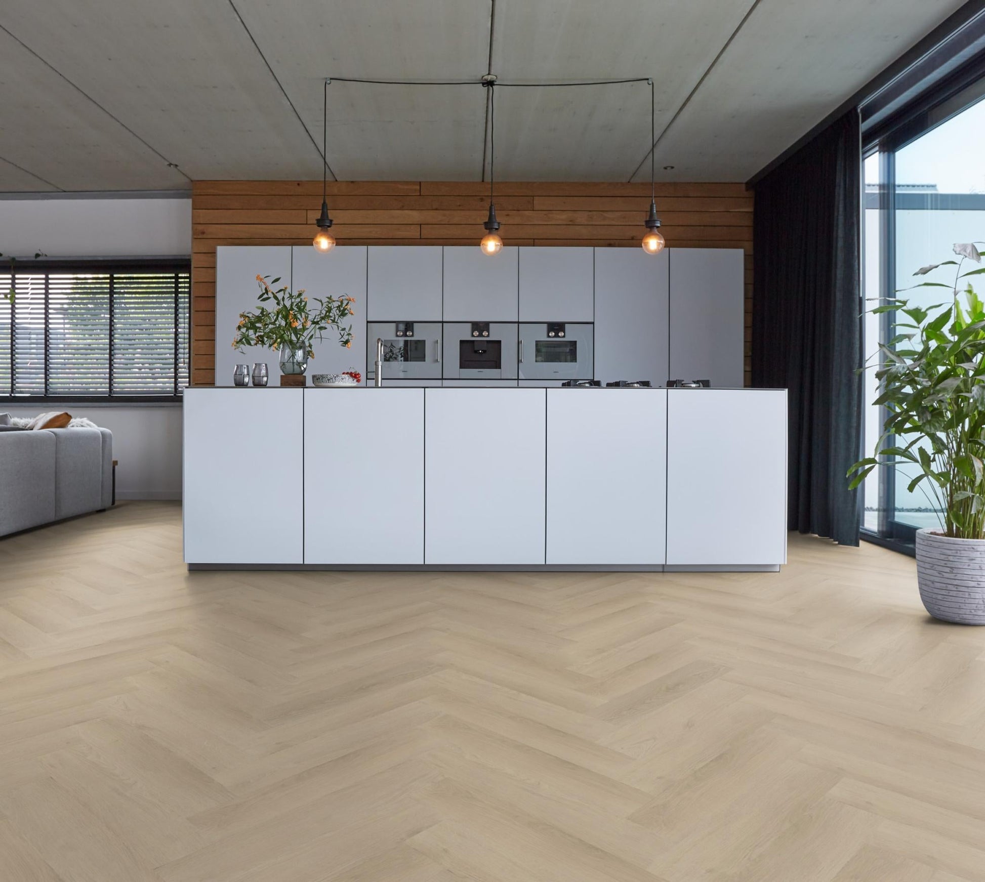 Floorlife Visgraat Click PVC YUP Merton Herringbone Beige 7610 - Solza.nl