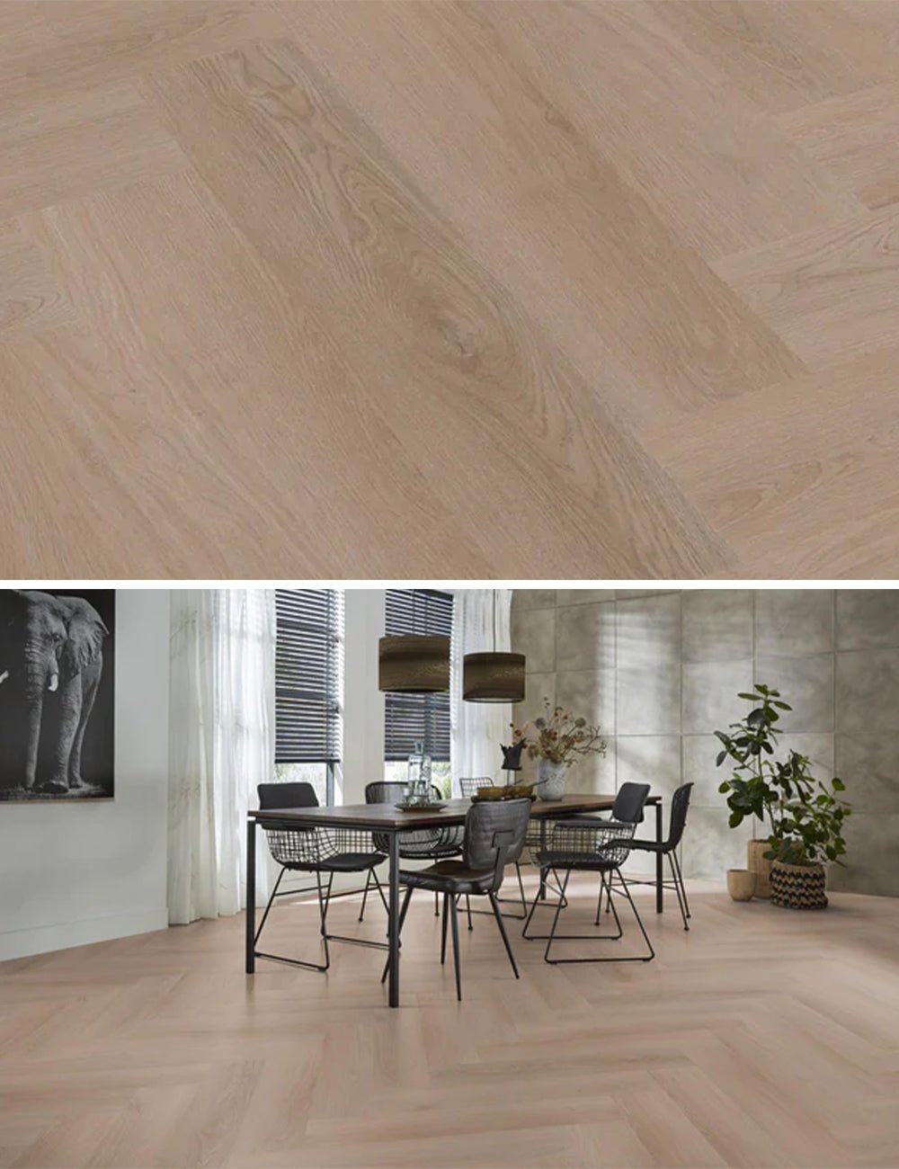 Floorlife Herringbone Click PVC YUP Merton Herringbone Dark Oak 7611 - Solza.fr