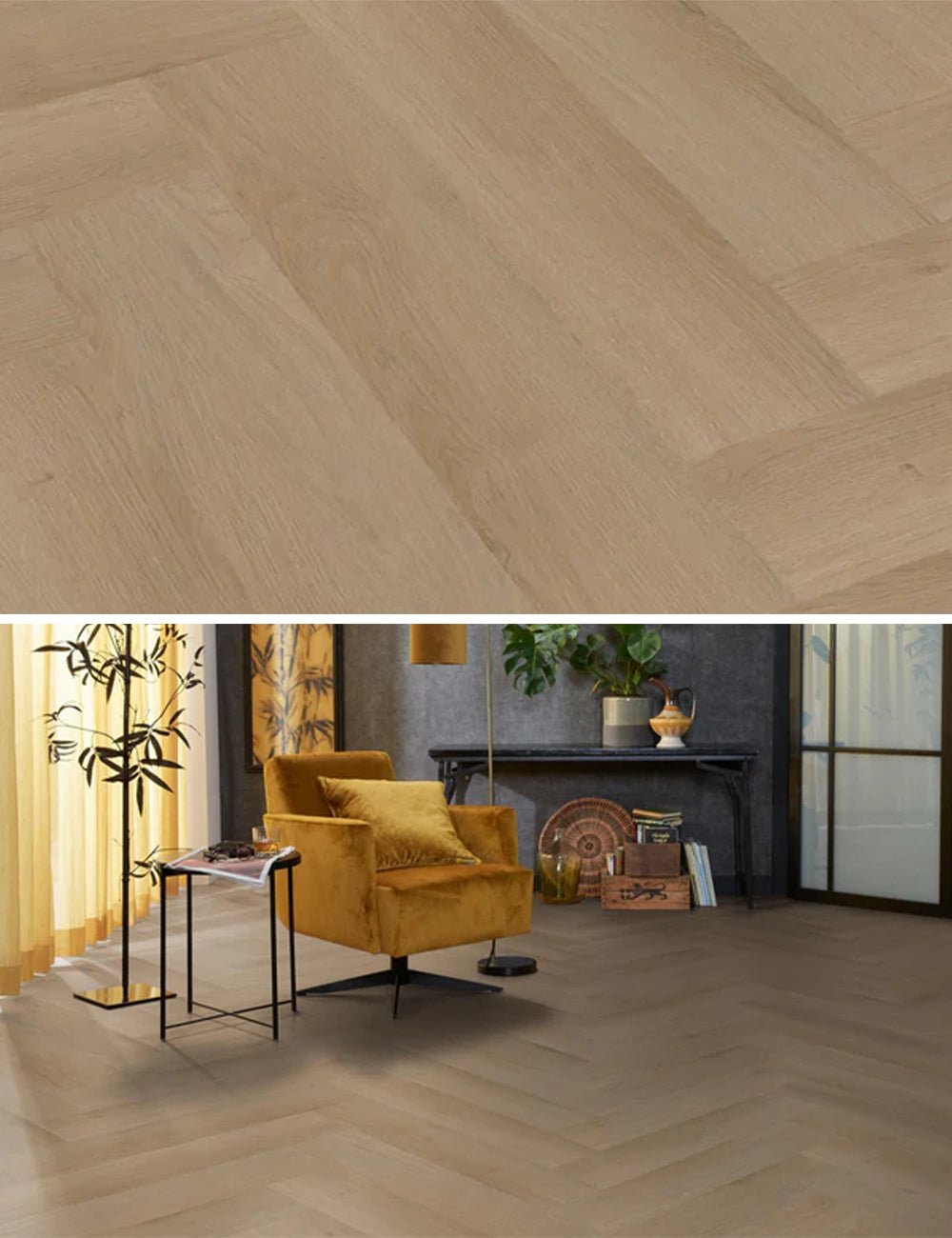 Floorlife Herringbone Click PVC YUP Merton Herringbone Natural Oak 7612 - Solza.fr