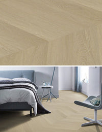 Floorlife Yup Fulham Chevron Chêne Naturel 1610 Dryback PVC - Point de Hongrie - Solza.fr