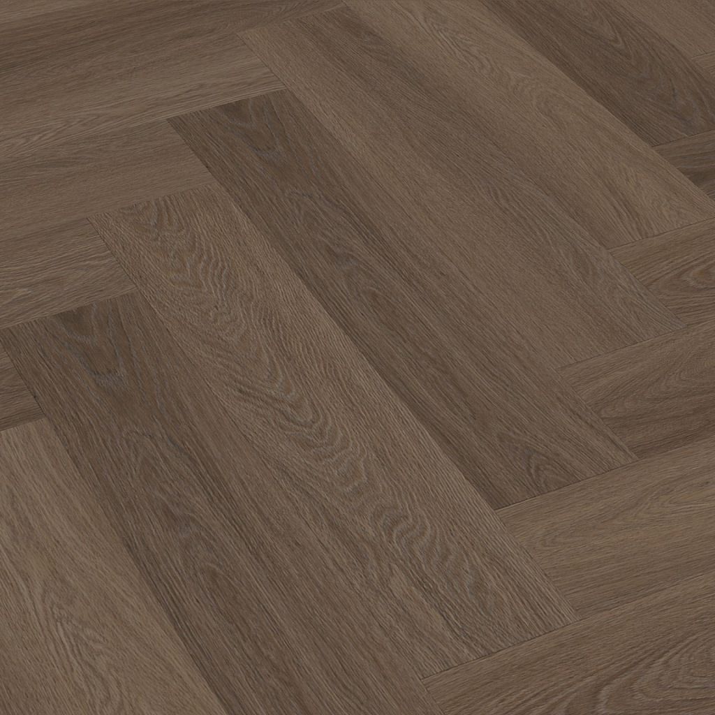 Floorlife Yup Fulham Herringbone Brown 1615 Dryback PVC - Solza.fr