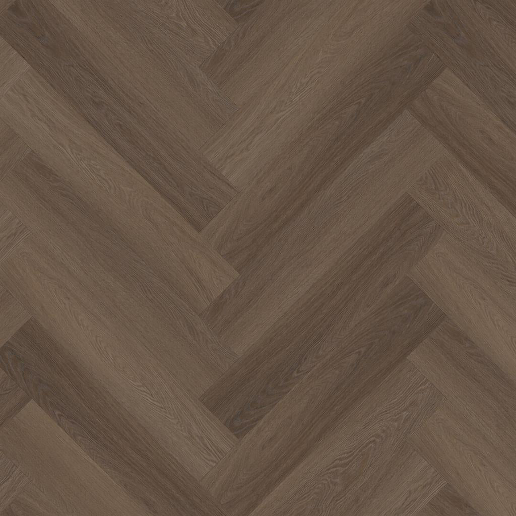 Floorlife Yup Fulham Herringbone Brown 1615 Dryback PVC - Solza.fr