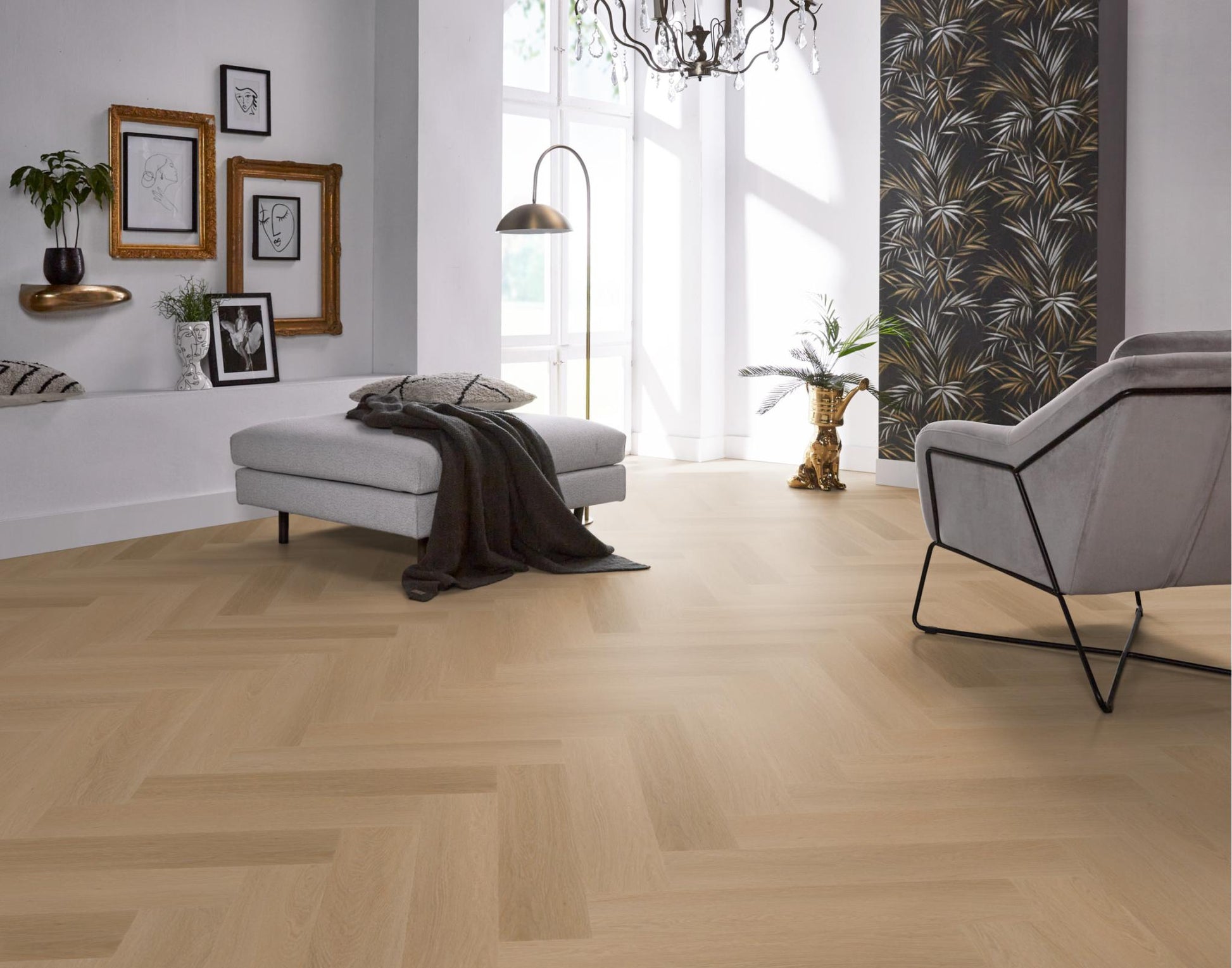 Floorlife Yup Fulham Herringbone Dark Oak Dryback PVC - Solza.fr