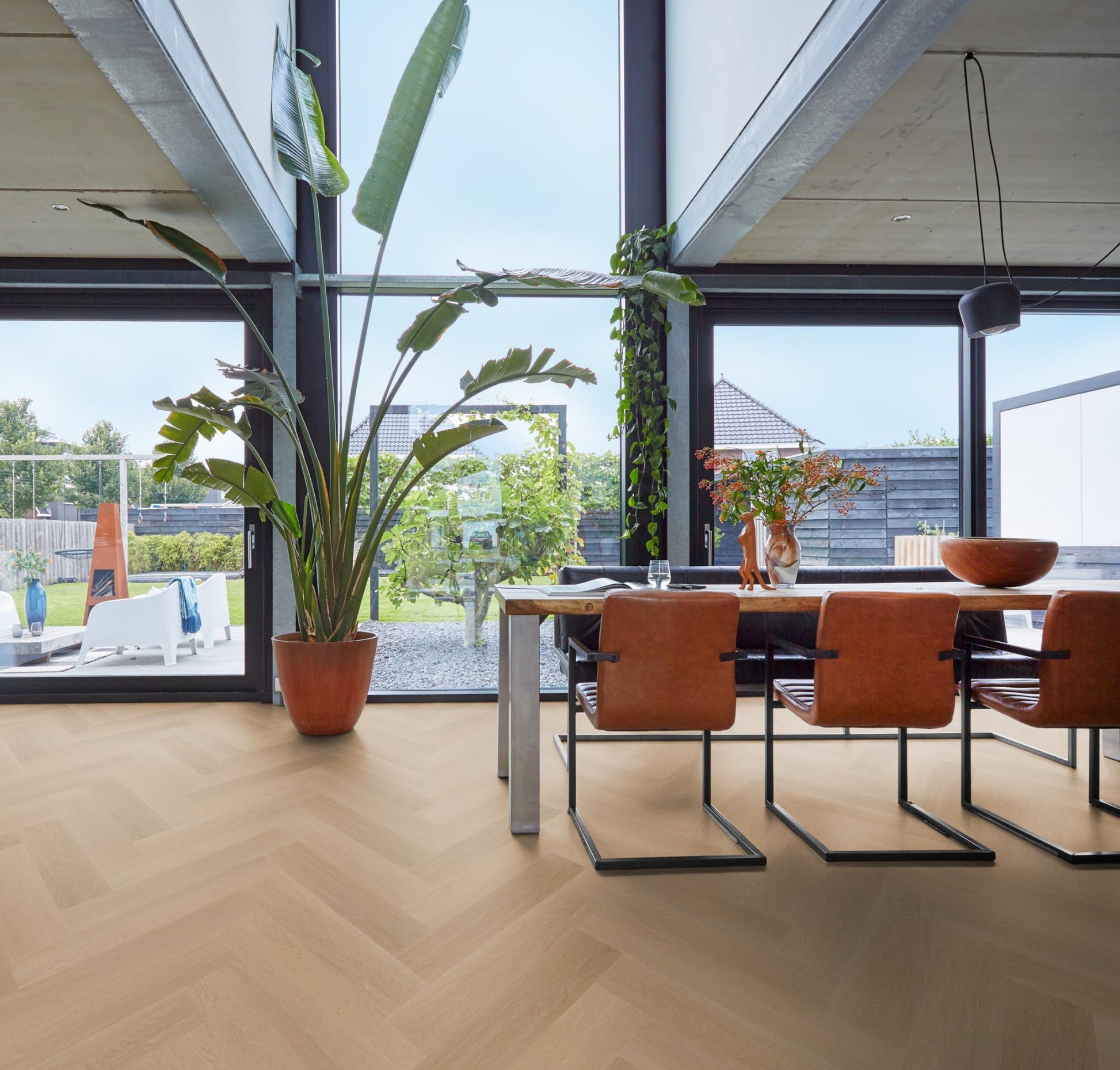 Floorlife Yup Fulham Herringbone Dark Oak Dryback PVC - Solza.nl