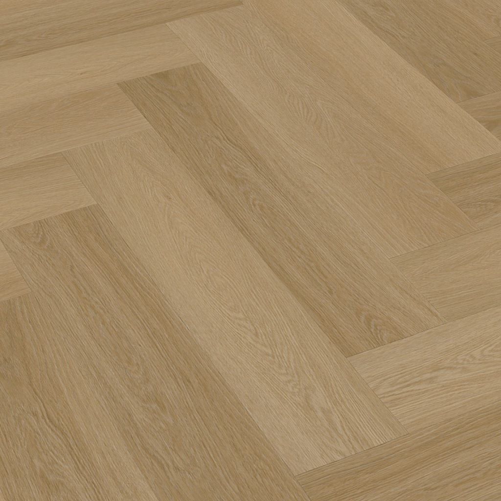 Floorlife Yup Fulham Herringbone Warm Oak 1614 Dryback PVC - Chevrons sans rouille - Solza.fr