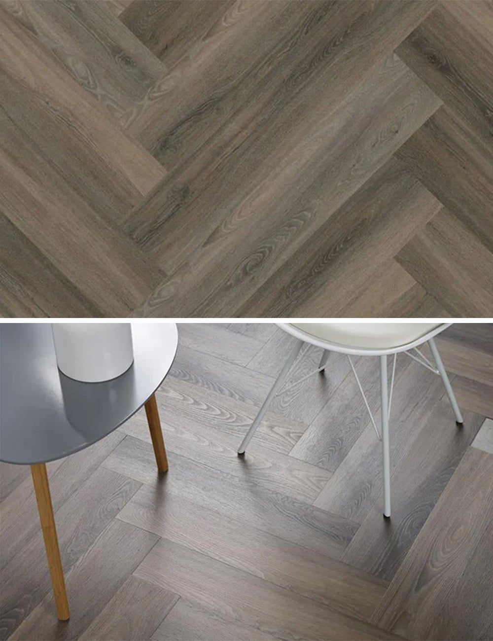 Floorlife Yup Herringbone Paddington Gris foncé - PVC sec - Solza.fr