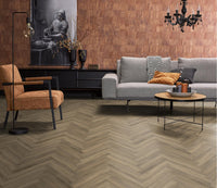 Floorlife Yup Herringbone Paddington Light Brown Dryback PVC - Solza.nl