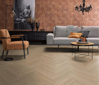 Floorlife Yup Leyton Herringbone Beige Dryback PVC - Solza.nl