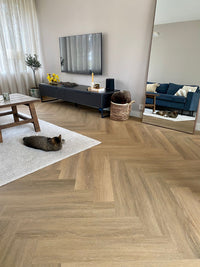 Floorlife YUP Sutton Herringbone Dryback Warm Natural 1503 Dryback PVC - Solza.nl