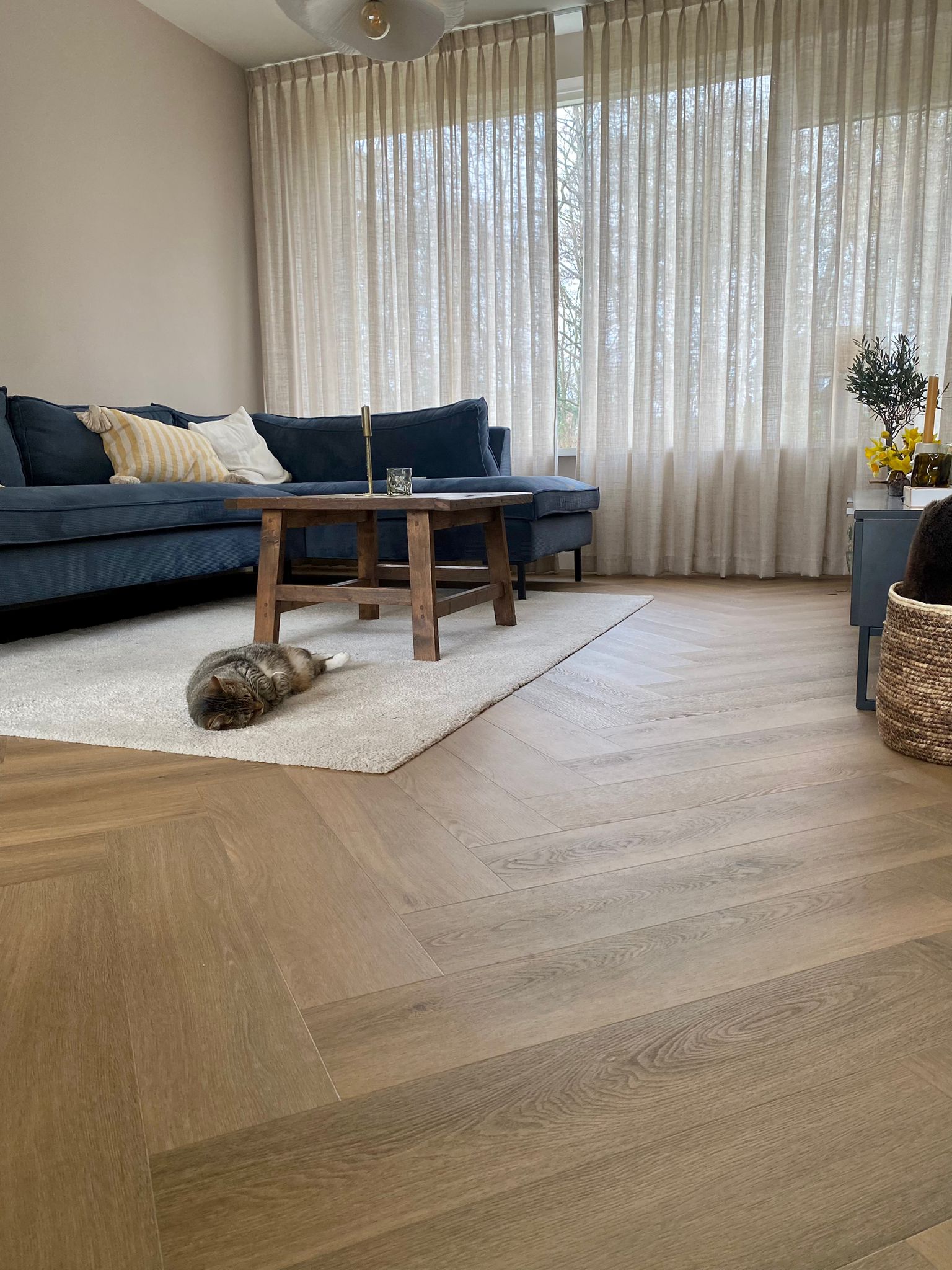 Floorlife YUP Sutton Herringbone Dryback Warm Natural 1503 Dryback PVC - Solza.nl