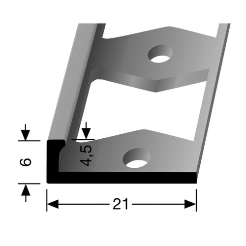 Profil de nivellement pour PVC argent 2500mm (jusqu'à 4.5mm) - Solza.fr