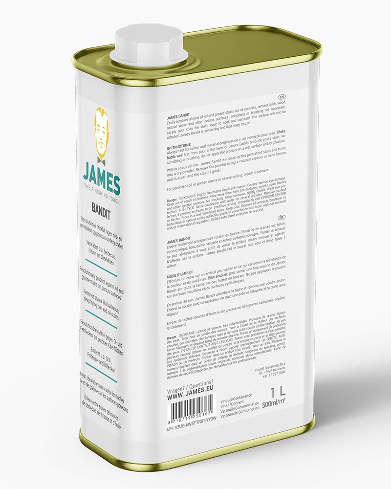 James Bandit 1000ml (contre les taches d'huile et de graisse sur les surfaces poreuses) - Solza.nl