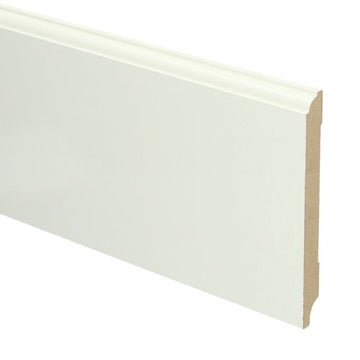 MDF Eigentijdse plint 120x12 wit voorgel. RAL 9010