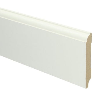 MDF Eigentijdse plint 90x18 wit voorgel. RAL 9010