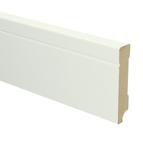 MDF Tijdloze plint 90x18 wit voorgel. RAL 9010 - Solza.nl