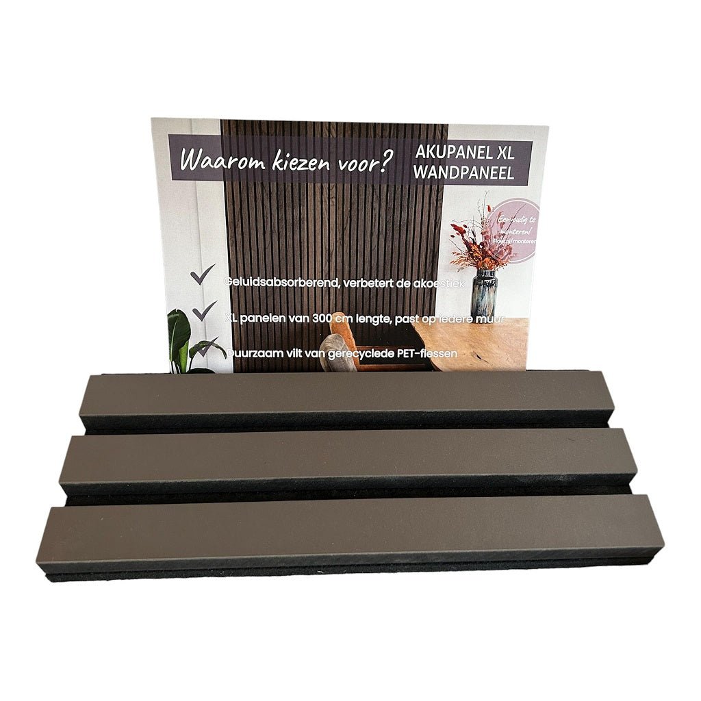 Échantillon de panneaux muraux Akupanel XL Lino Grey Brown - Solza