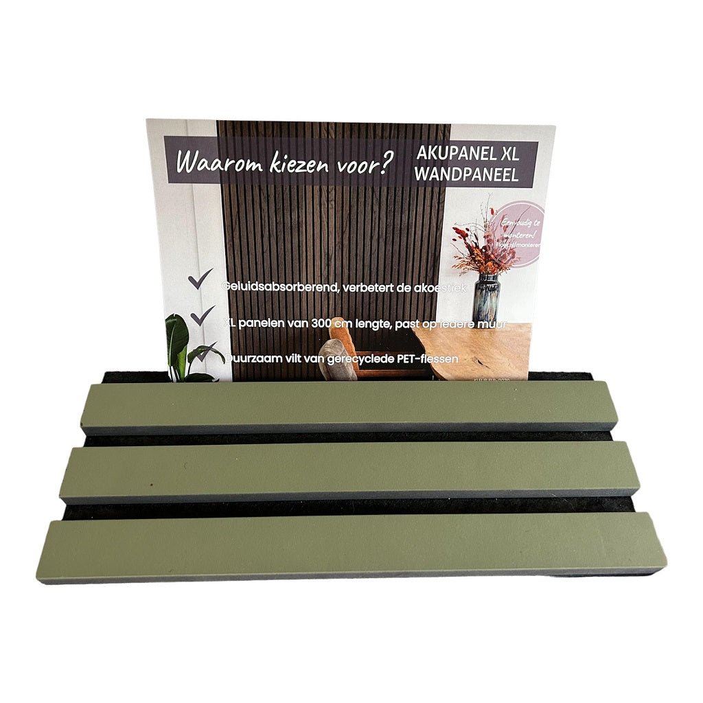 Echantillon Floer Akupanel XL Panneaux muraux Lino vert olive - Solza