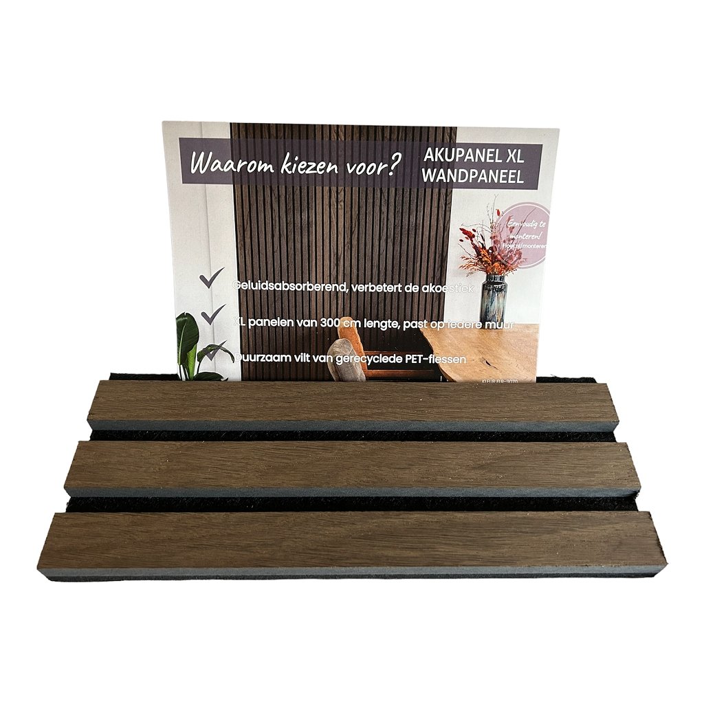 Échantillon d'essai des panneaux muraux Floer Akupanel XL Mocha Black Oak - Solza