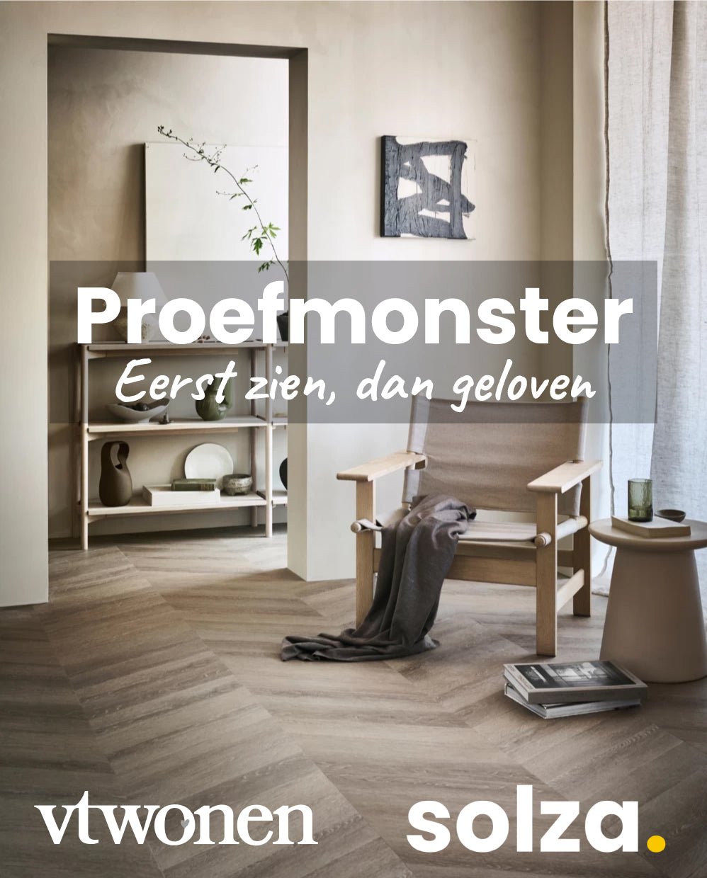 Proefmonster vtwonen Plak PVC Basic Dark Grey Dryback - Solza.nl