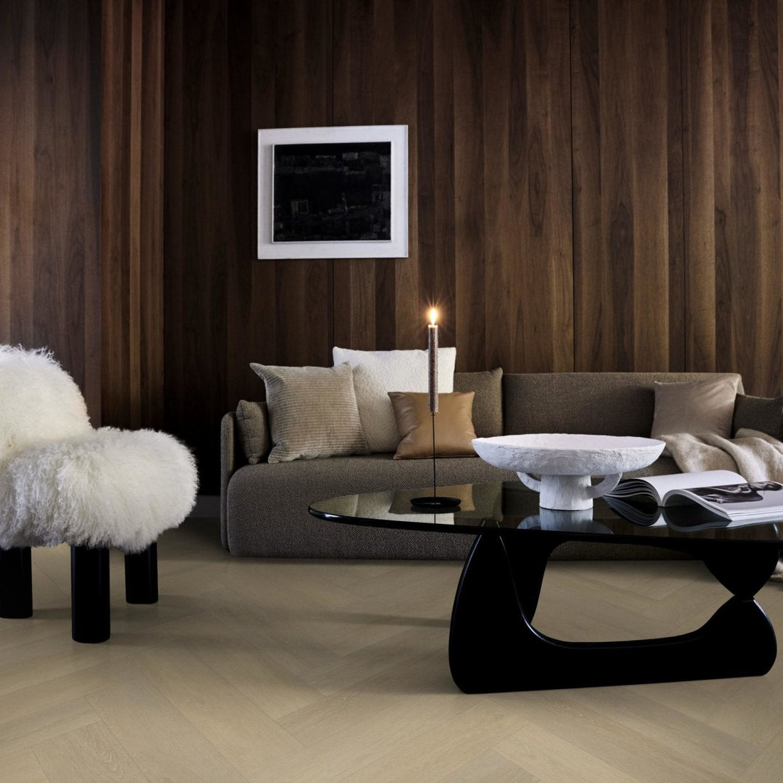 Proefmonster vtwonen Plak PVC Herringbone Natural (Dryback) - Solza.nl