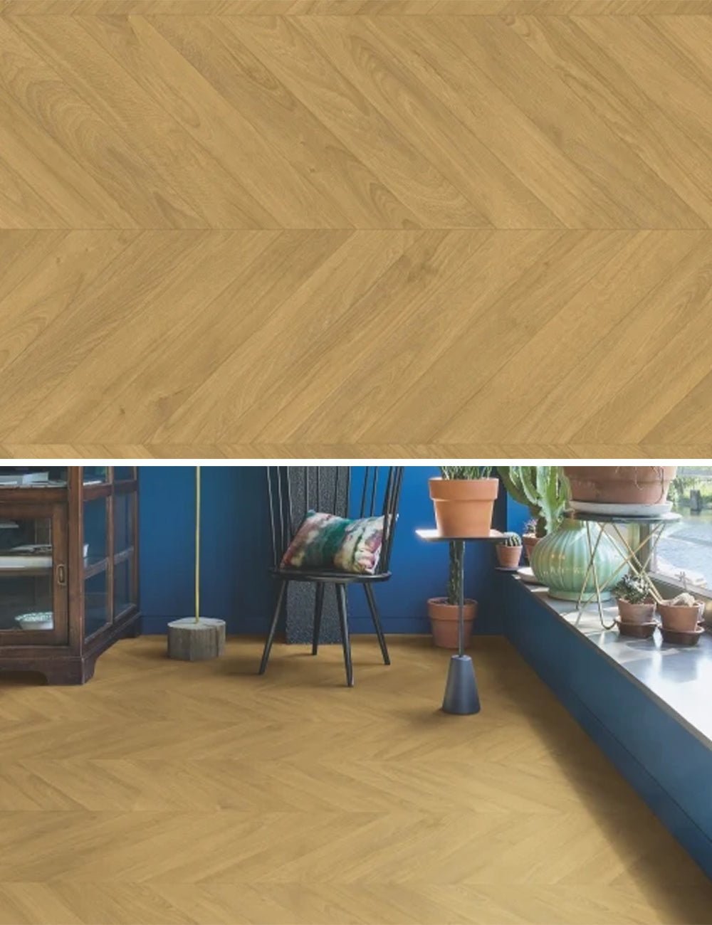 Quick-Step Impressive patterns IPA4161 - Chevron chêne naturel - Parquet de château en point de Hongrie - Solza.fr