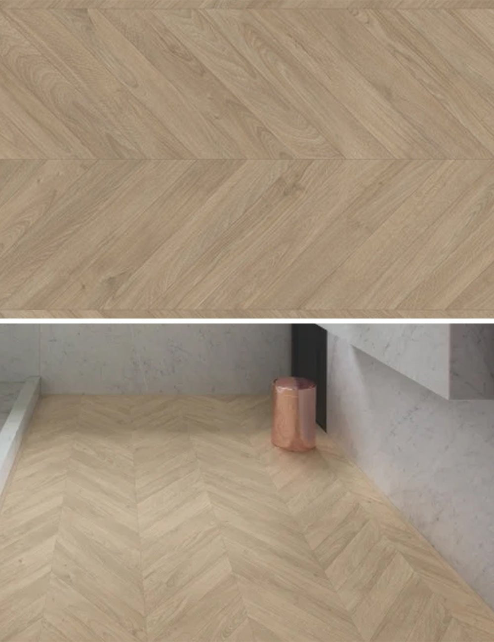 Quick-Step Impressive patterns IPA4164 - Chevron taupe eik - Hongaarse punt kasteelvloer - Solza.nl