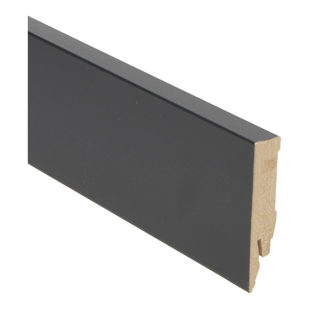 Plinthe à feuille droite 70X14 noir brillant 27136 - Solza.fr