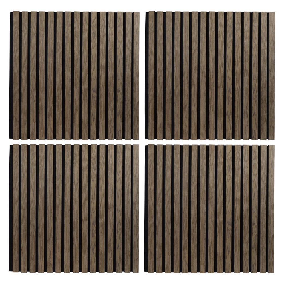 Solza Akupanel Bruin Walnoot 60x60cm - Per Set 4 Stuks - Solza.nl