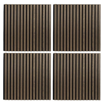 Solza Akupanel Bruin Walnoot 60x60cm - Per Set 4 Stuks