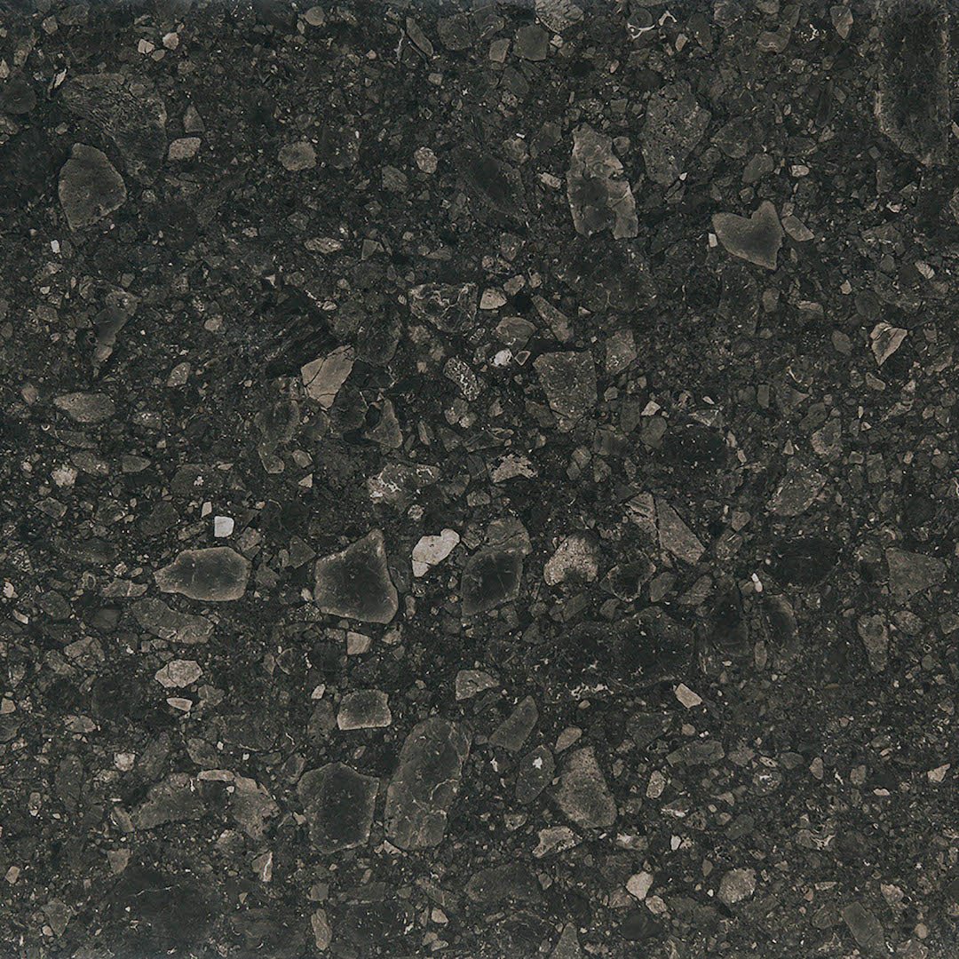 Terrazzolook carrelage Brescia 120x120 Anthracite/Noir - Semi brillant - Solza.nl