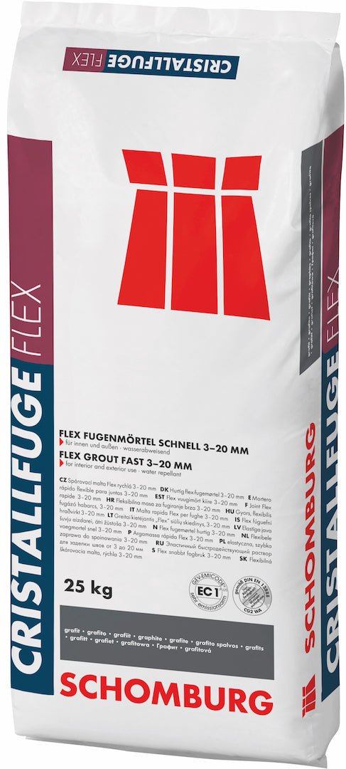 Voegmiddel Kristal Flex 25kg Cementgrijs - Voor 3 tm 20 mm voegen - Solza.nl