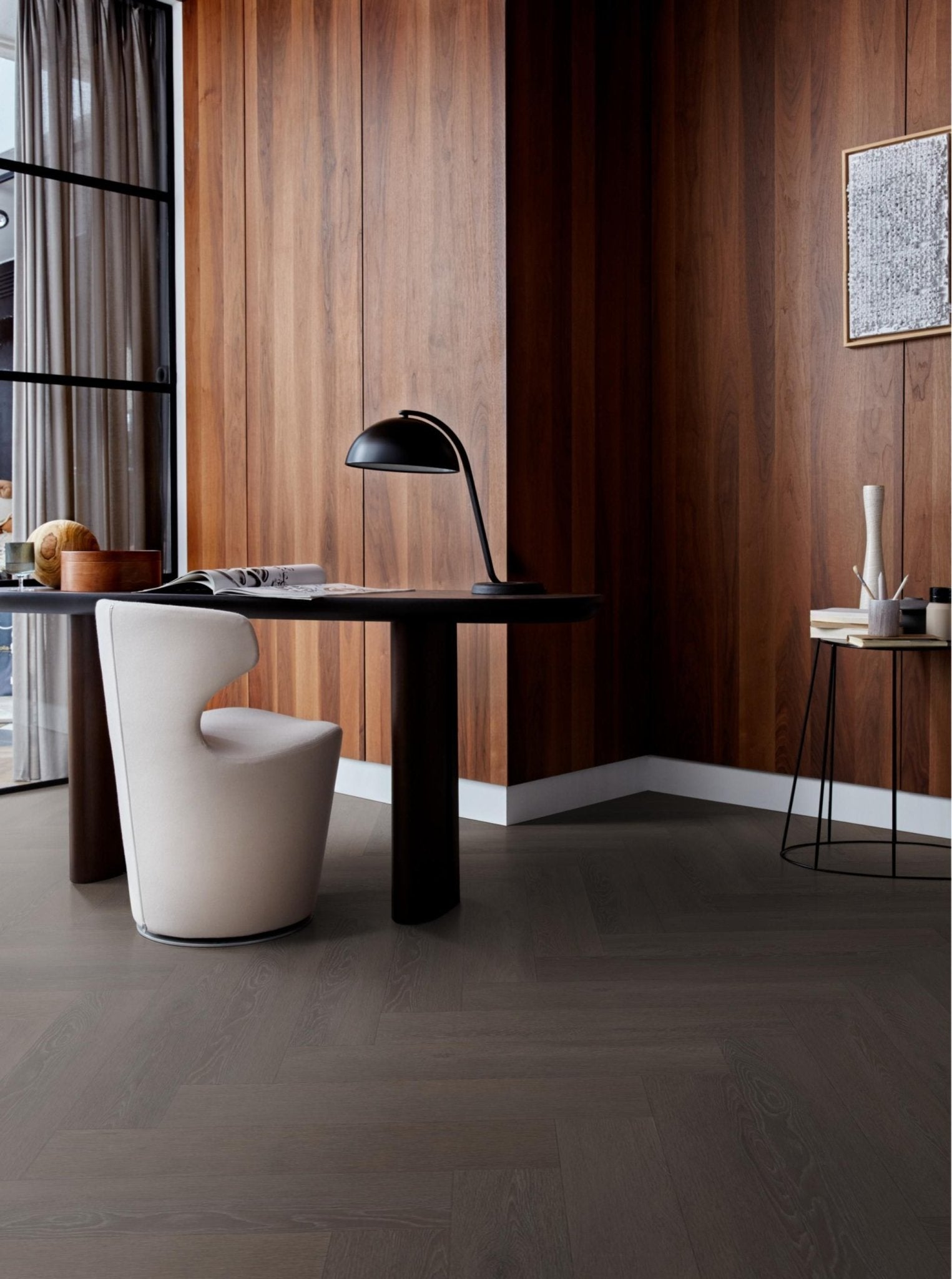 vtwonen Plak PVC Herringbone Charcoal Dryback Visgraat - Solza.nl