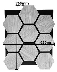 Your Walls Hexagon Black Ash Wandpaneel 76x62cm - Solza.nl