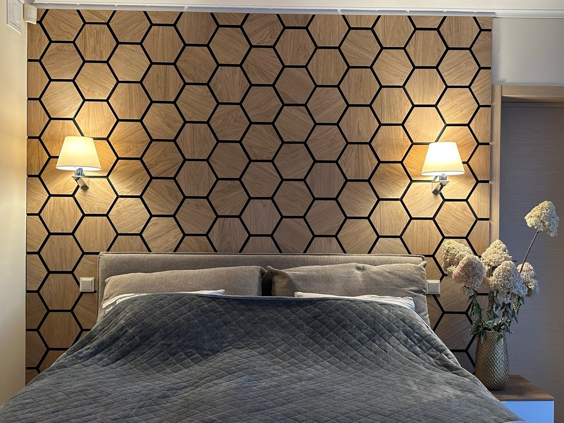 Your Walls Hexagon Natural Wandpaneel 76x62cm - Solza.nl