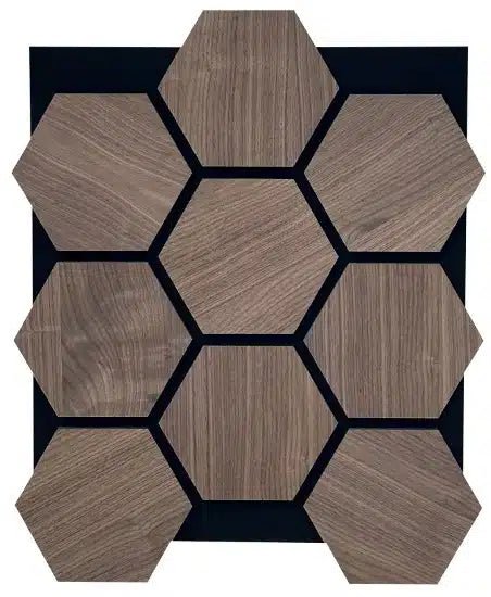 Your Walls Hexagon Walnut Wandpaneel 76x62cm - Solza.nl